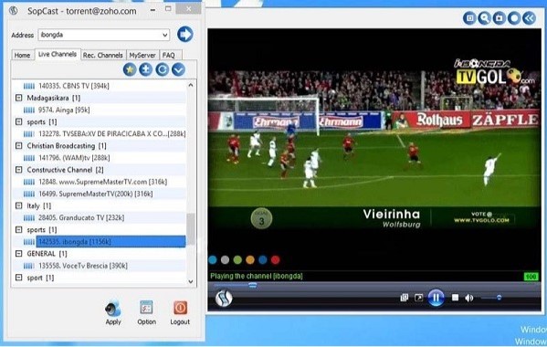 Sopcast – App xem bóng đá miễn phí